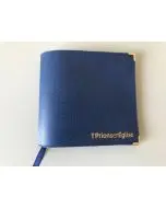 Couverture simili cuir grainé bleu grand format 