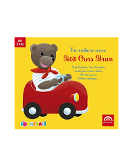 En voiture avec petit ours brun